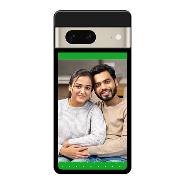 Google Pixel 7 5G Custom Glass Phone Case - Green Pattern Design