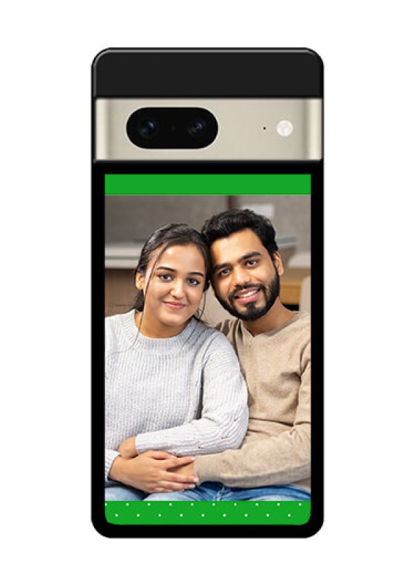 Google Pixel 7 5G Custom Glass Phone Case - Green Pattern Design
