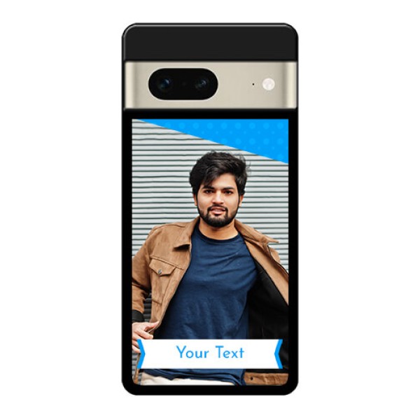 Google Pixel 7 5G Custom Glass Phone Case - Simple Blue Color Design