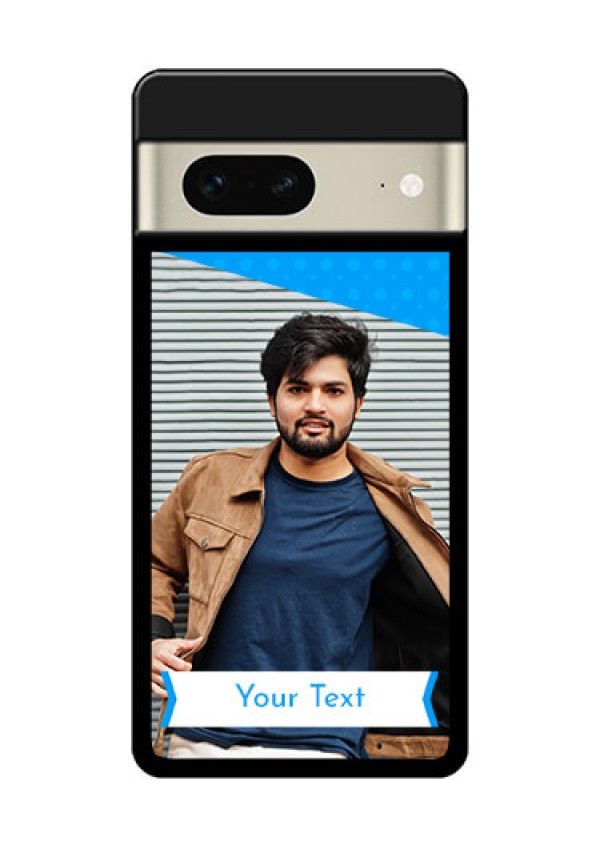 Google Pixel 7 5G Custom Glass Phone Case - Simple Blue Color Design