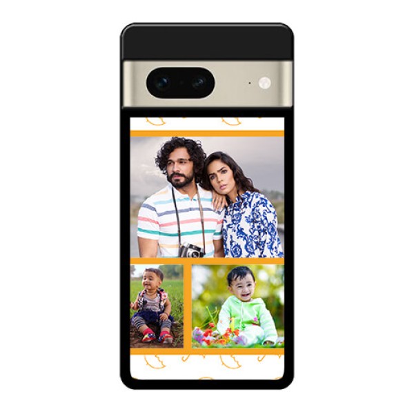 Google Pixel 7 5G Custom Glass Phone Case - Yellow Pattern Design