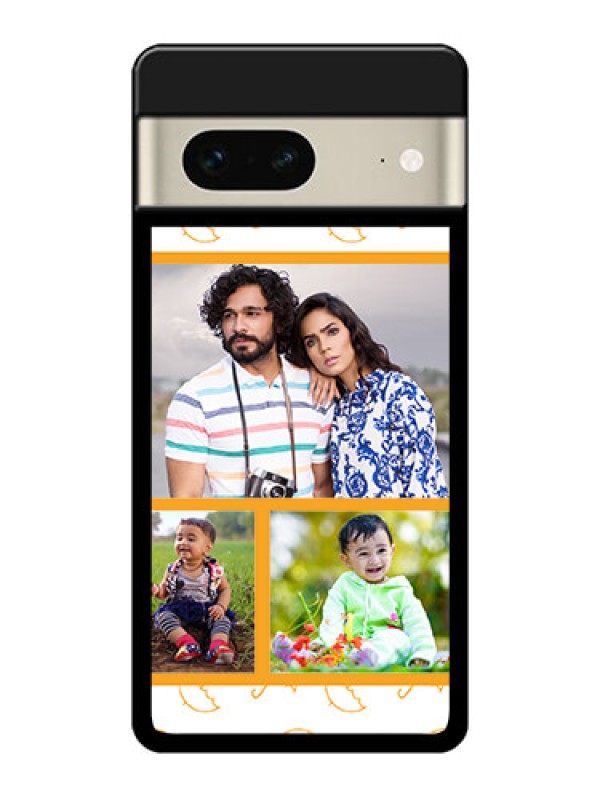 Custom Google Pixel 7 5G Custom Glass Phone Case - Yellow Pattern Design