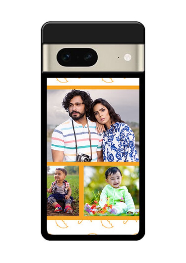 Google Pixel 7 5G Custom Glass Phone Case - Yellow Pattern Design