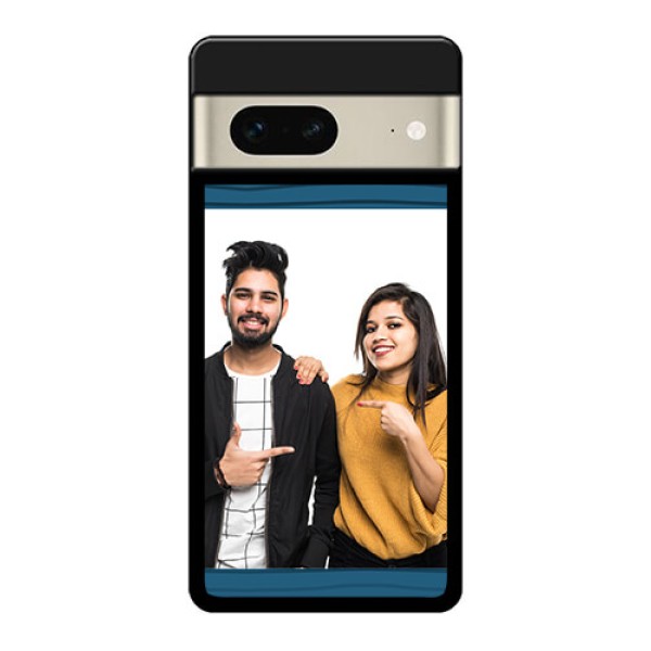 Google Pixel 7 5G Custom Glass Phone Case - Blue Pattern Cover Design