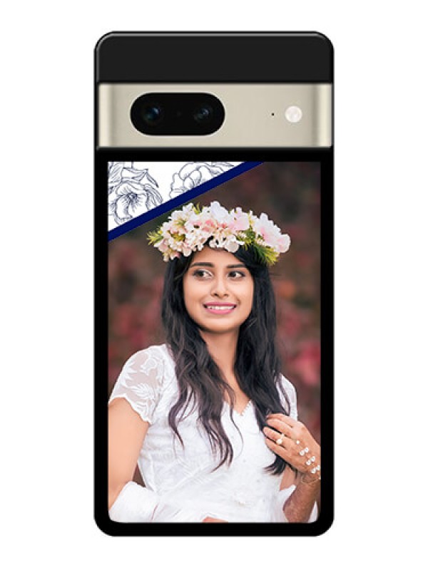 Custom Google Pixel 7 5G Custom Glass Phone Case - Classy Floral Design