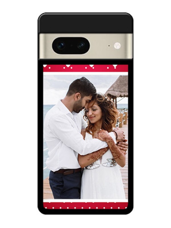 Custom Google Pixel 7 5G Custom Glass Phone Case - Hearts Mobile Case Design