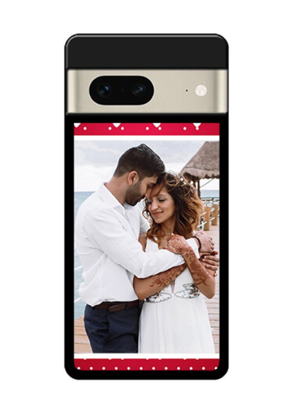 Google Pixel 7 5G Custom Glass Phone Case - Hearts Mobile Case Design