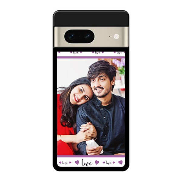 Google Pixel 7 5G Custom Glass Phone Case - Couples Heart Design