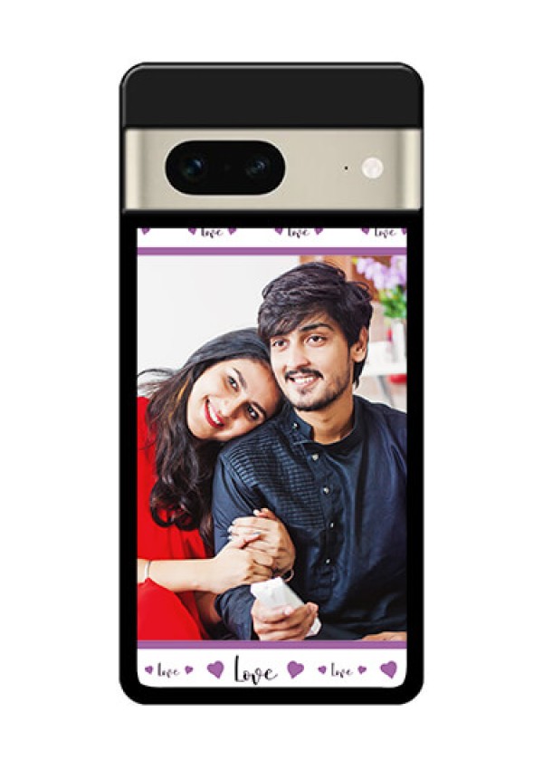 Google Pixel 7 5G Custom Glass Phone Case - Couples Heart Design