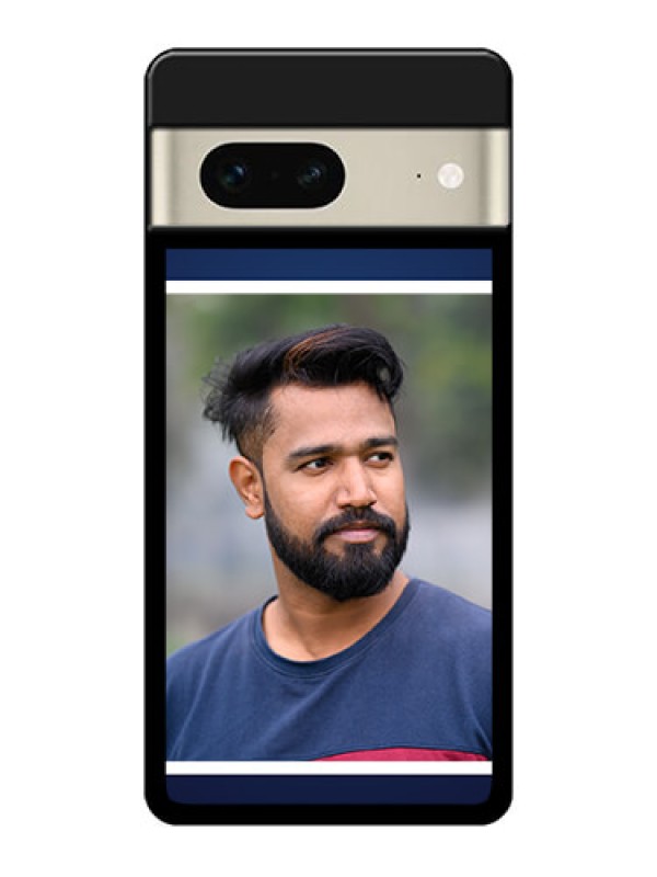 Custom Google Pixel 7 5G Custom Glass Phone Case - Simple Royal Blue Design