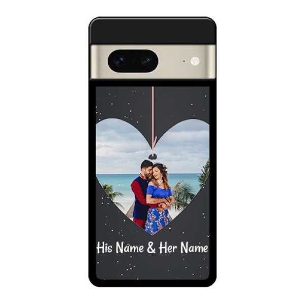 Google Pixel 7 5G Custom Glass Phone Case - Hanging Heart Design