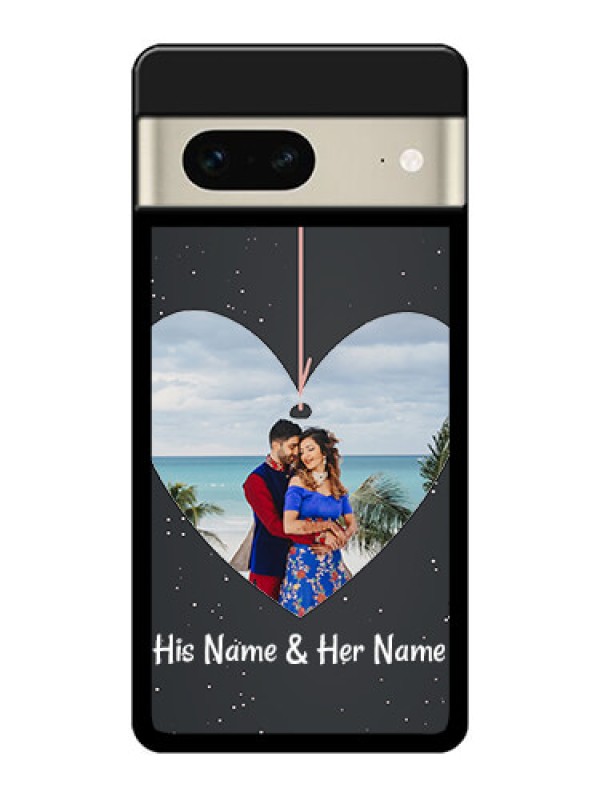 Custom Google Pixel 7 5G Custom Glass Phone Case - Hanging Heart Design