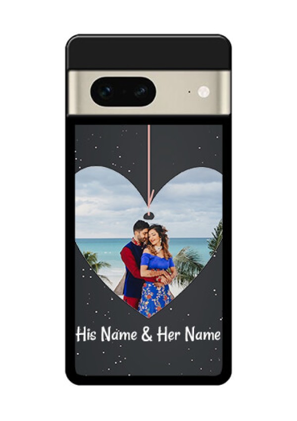 Google Pixel 7 5G Custom Glass Phone Case - Hanging Heart Design