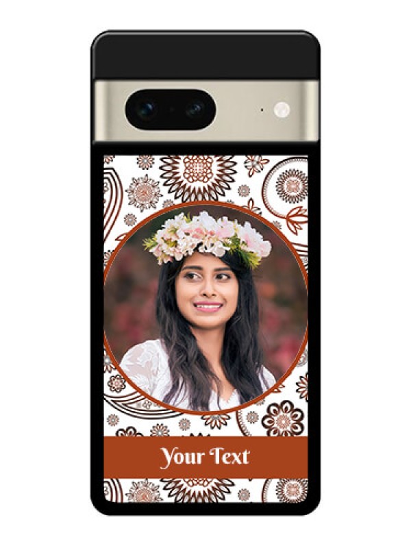 Custom Google Pixel 7 5G Custom Glass Phone Case - Abstract Flower Design