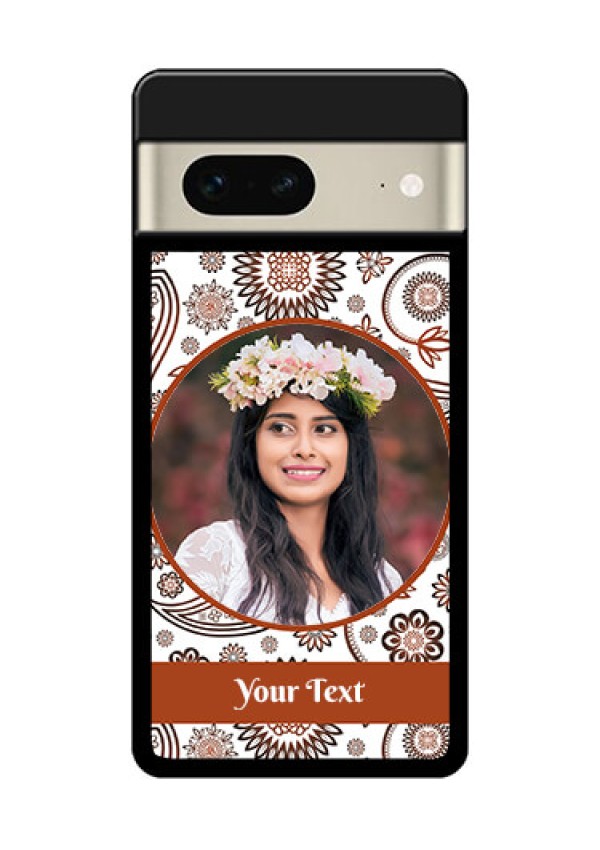 Google Pixel 7 5G Custom Glass Phone Case - Abstract Flower Design
