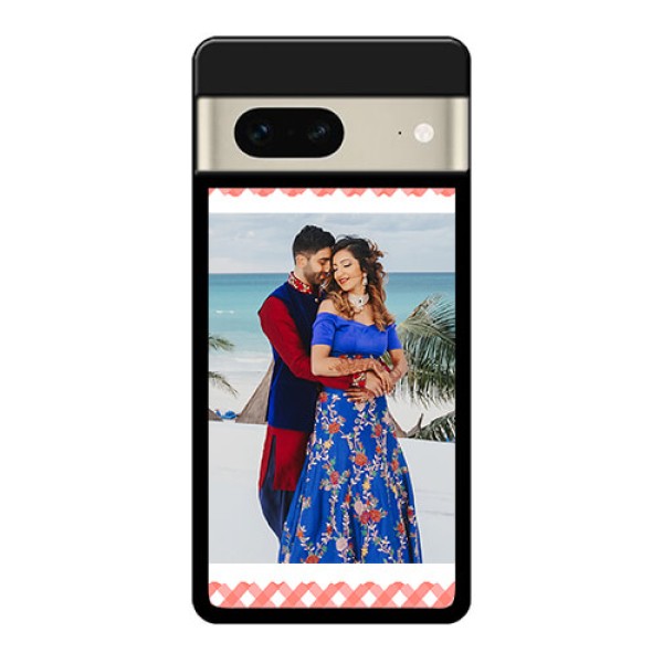Google Pixel 7 5G Custom Glass Phone Case - Pink Pattern Design