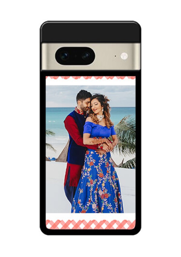 Google Pixel 7 5G Custom Glass Phone Case - Pink Pattern Design