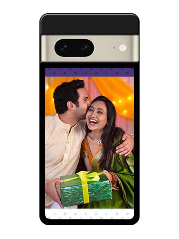 Custom Google Pixel 7 5G Custom Glass Phone Case - Violet Colored Pattern Design