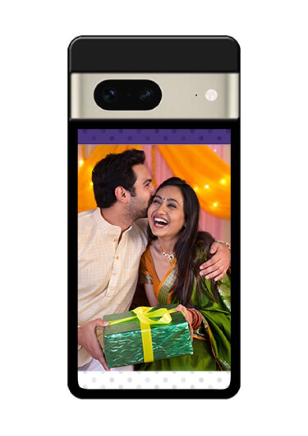 Google Pixel 7 5G Custom Glass Phone Case - Violet Colored Pattern Design