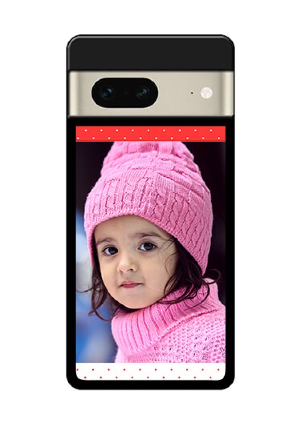 Google Pixel 7 5G Custom Glass Phone Case - Red Pattern Design