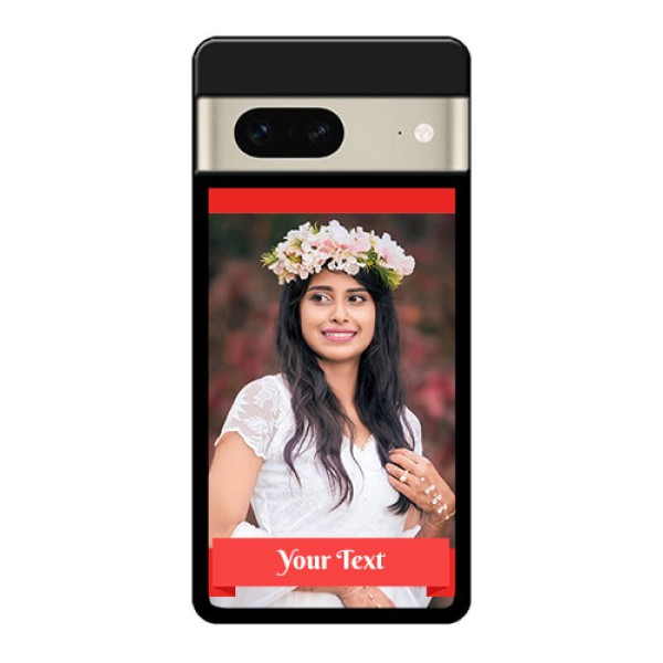 Google Pixel 7 5G Custom Glass Phone Case - Simple Red Color Design