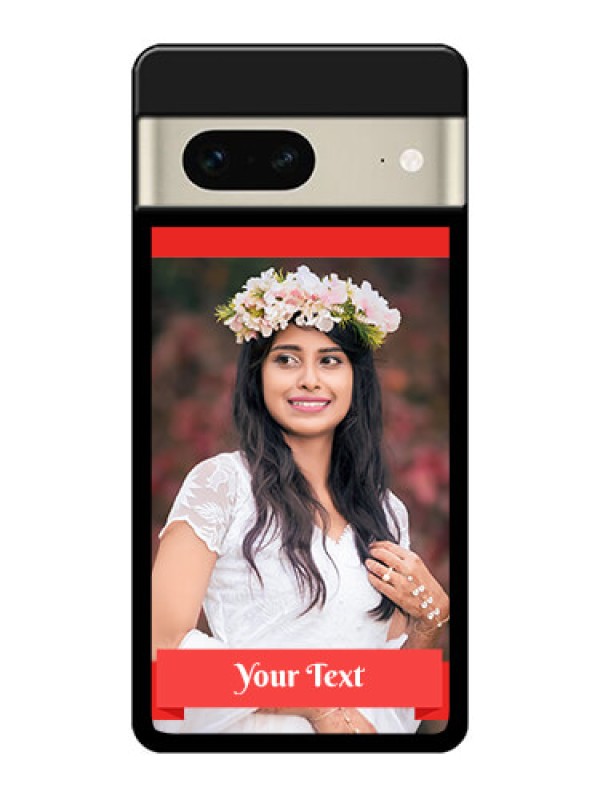 Custom Google Pixel 7 5G Custom Glass Phone Case - Simple Red Color Design