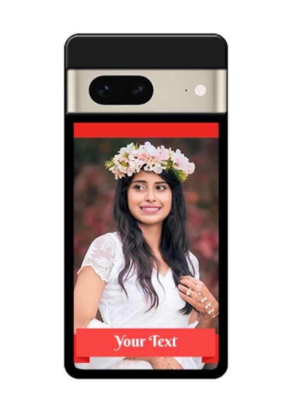 Google Pixel 7 5G Custom Glass Phone Case - Simple Red Color Design