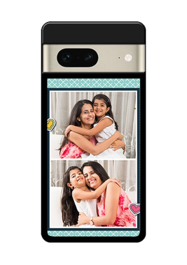Google Pixel 7 5G Custom Glass Phone Case - 2 Image Holder With Pattern Design