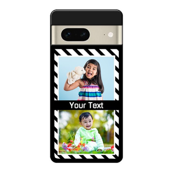 Google Pixel 7 5G Custom Glass Phone Case - Black And White Stripes Design