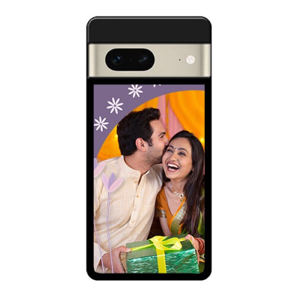 Google Pixel 7 5G Custom Glass Phone Case - Lavender Flowers Design