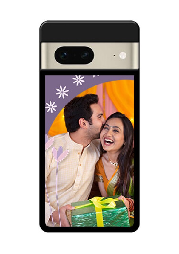 Google Pixel 7 5G Custom Glass Phone Case - Lavender Flowers Design