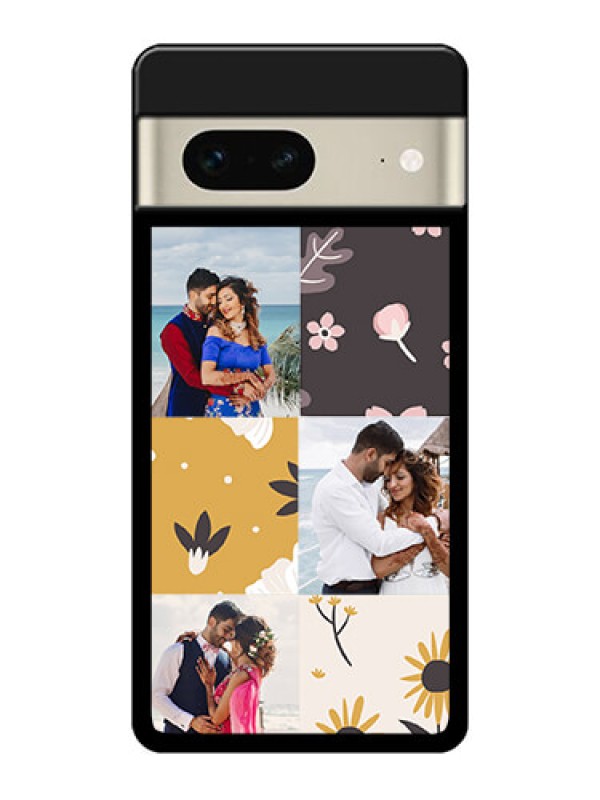 Custom Google Pixel 7 5G Custom Glass Phone Case - 3 Images With Floral Design