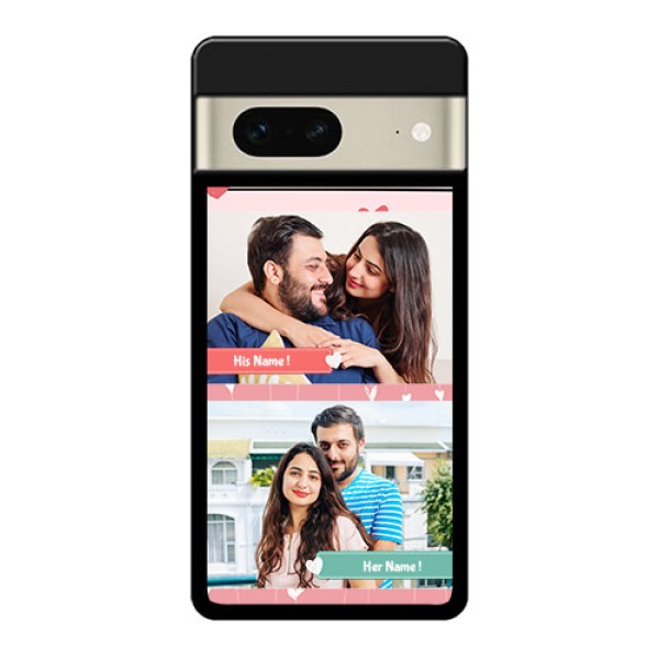 Google Pixel 7 5G Custom Glass Phone Case - Photo With Heart Design