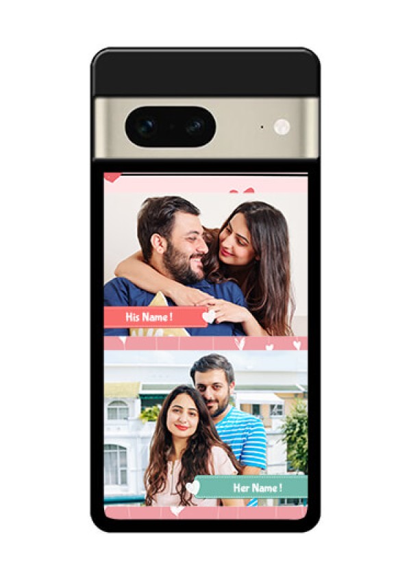 Google Pixel 7 5G Custom Glass Phone Case - Photo With Heart Design