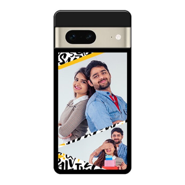Google Pixel 7 5G Custom Glass Phone Case - Letters Pattern Design
