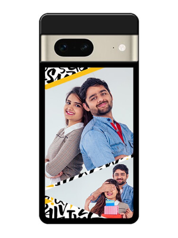 Custom Google Pixel 7 5G Custom Glass Phone Case - Letters Pattern Design