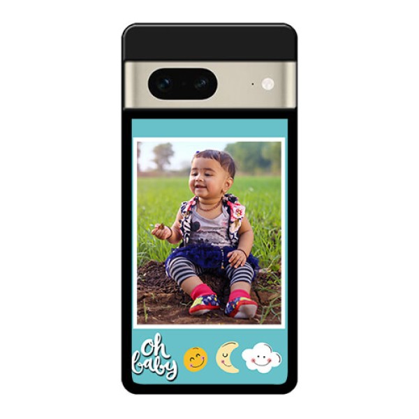 Google Pixel 7 5G Custom Glass Phone Case - Smiley Kids Stars Design