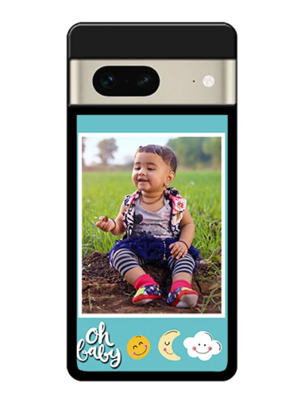 Custom Google Pixel 7 5G Custom Glass Phone Case - Smiley Kids Stars Design