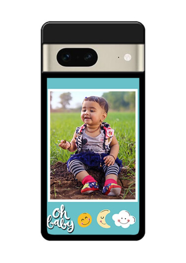 Google Pixel 7 5G Custom Glass Phone Case - Smiley Kids Stars Design