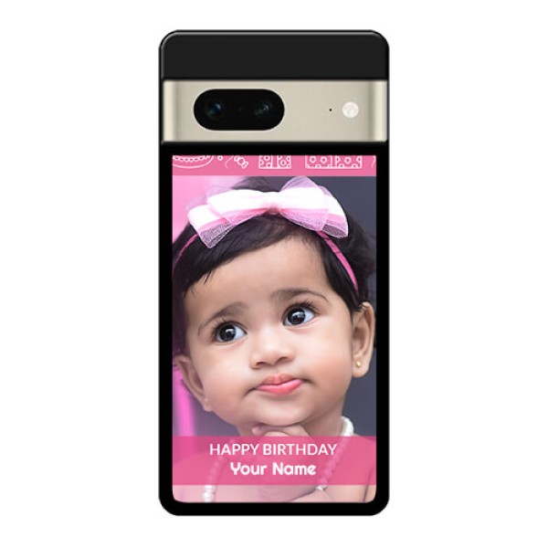 Google Pixel 7 5G Custom Glass Phone Case - With Birthday Line Art Design