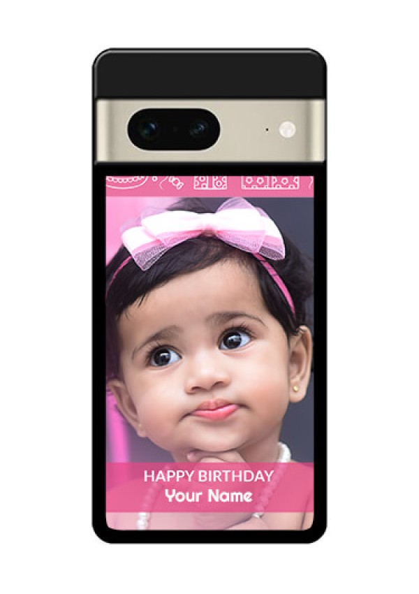 Google Pixel 7 5G Custom Glass Phone Case - With Birthday Line Art Design