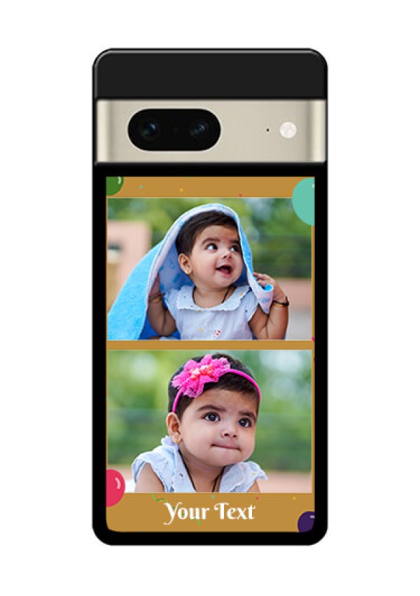 Google Pixel 7 5G Custom Glass Phone Case - Image Holder With Birthday Celebrations Design