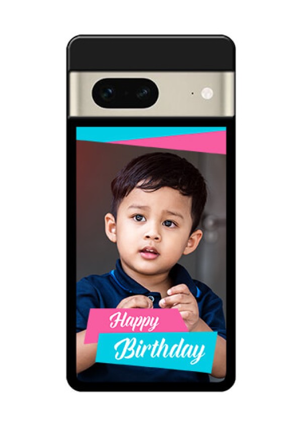 Google Pixel 7 5G Custom Glass Phone Case - Image Holder With 2 Color Design