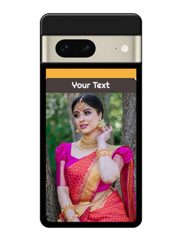 Custom Google Pixel 7 5G Custom Glass Phone Case - With Family Picture And Icons