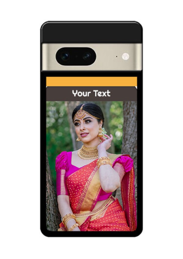 Google Pixel 7 5G Custom Glass Phone Case - With Family Picture And Icons