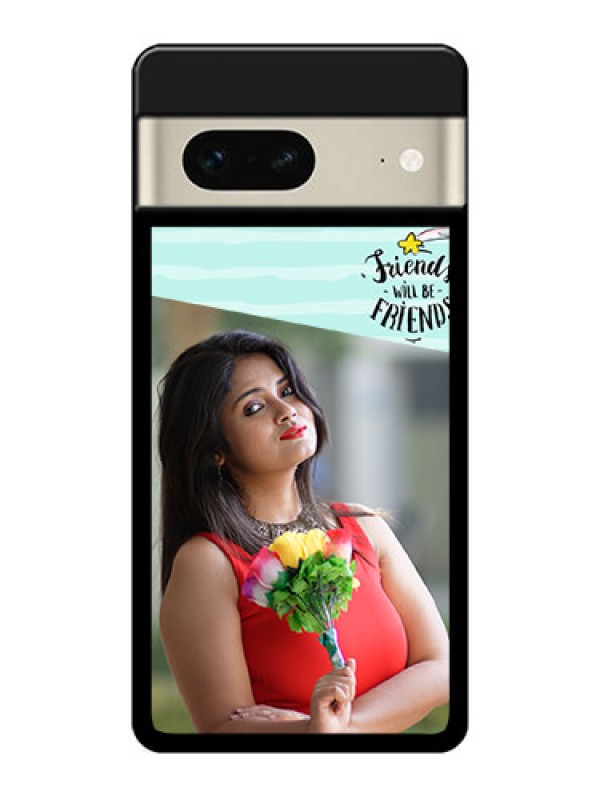 Custom Google Pixel 7 5G Custom Glass Phone Case - Friends Picture Icon Design