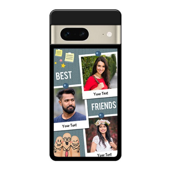 Google Pixel 7 5G Custom Glass Phone Case - Sticky Frames And Friendship Design