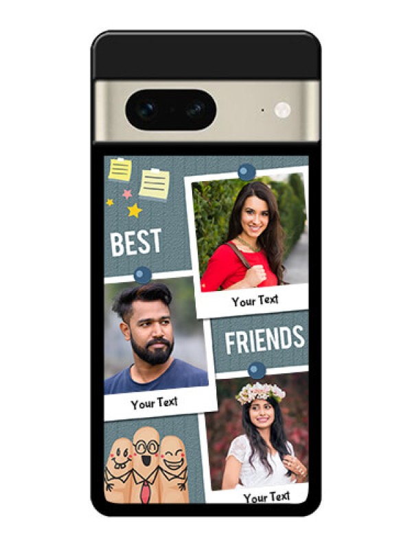 Custom Google Pixel 7 5G Custom Glass Phone Case - Sticky Frames And Friendship Design