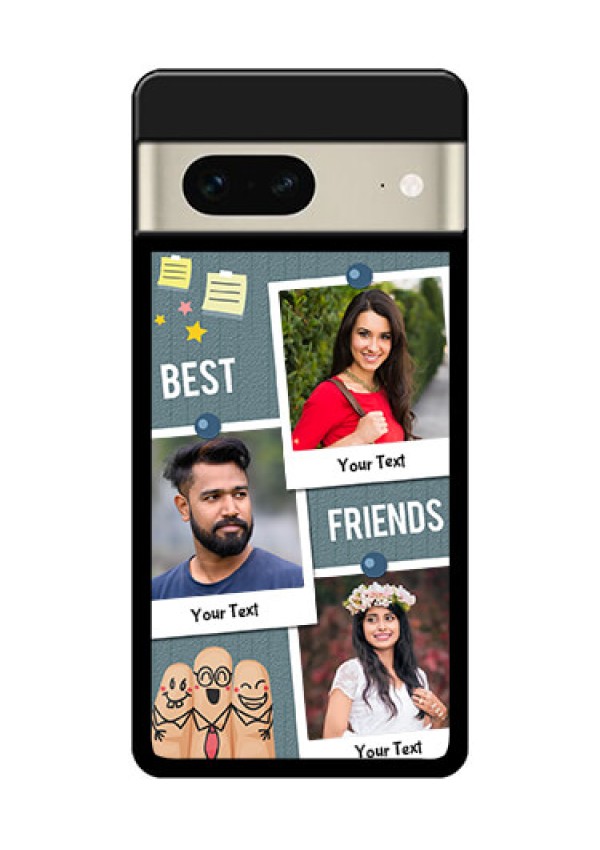 Google Pixel 7 5G Custom Glass Phone Case - Sticky Frames And Friendship Design