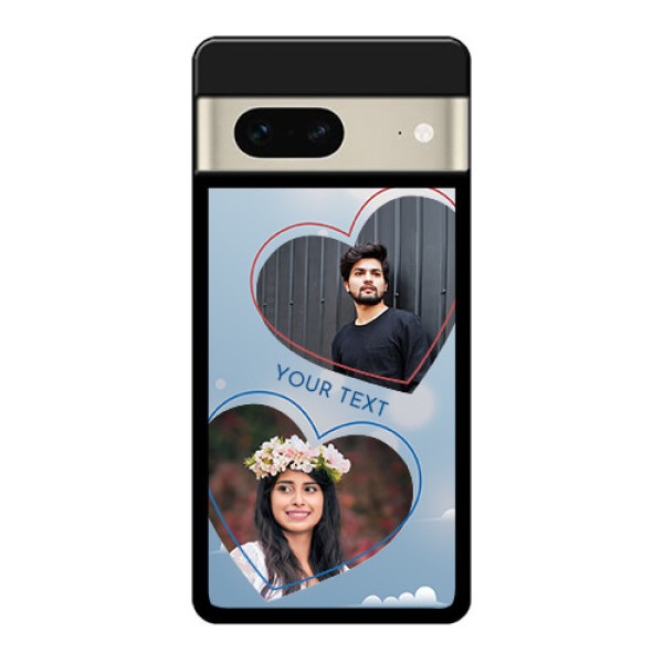 Google Pixel 7 5G Custom Glass Phone Case - Blue Color Couple Design